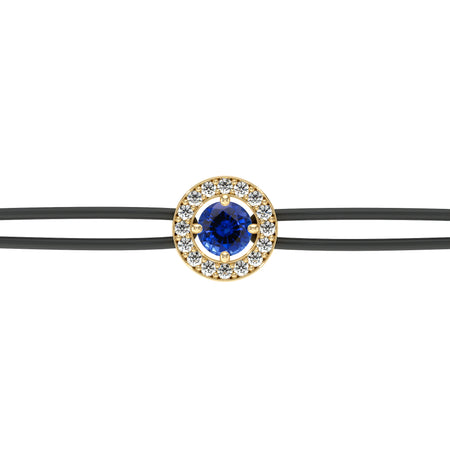 Bracelet cordon entourage saphir et diamant Promets Moi - 1