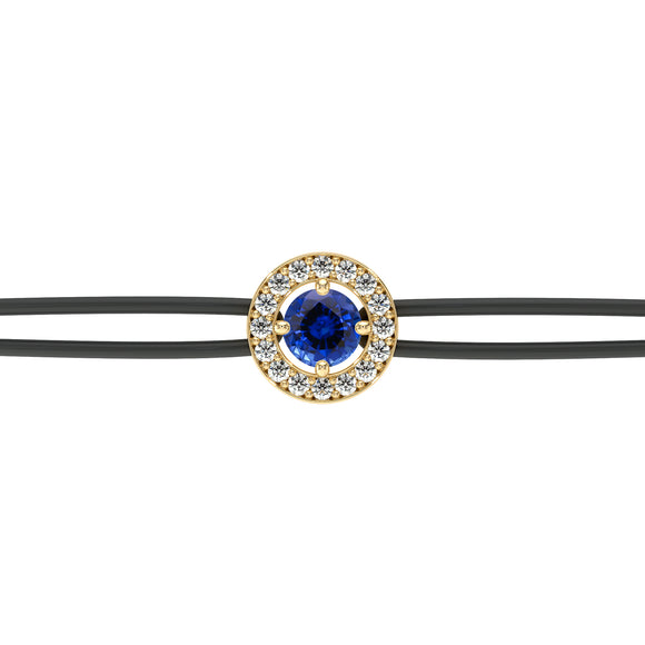 Bracelet cordon entourage saphir et diamant Promets Moi - 1