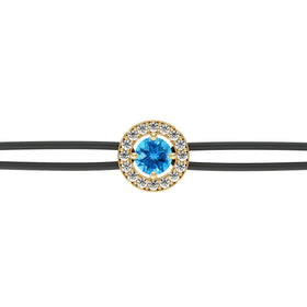 Bracelet cordon entourage topaze et diamant Promets Moi - 1