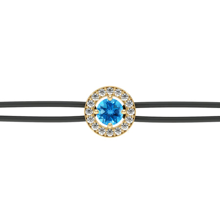 Bracelet cordon entourage topaze et diamant Promets Moi - 1