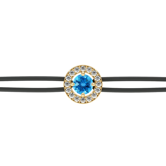 Bracelet cordon entourage topaze et diamant Promets Moi - 1