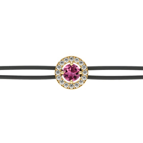 Bracelet cordon entourage tourmaline et diamant Promets Moi - 1