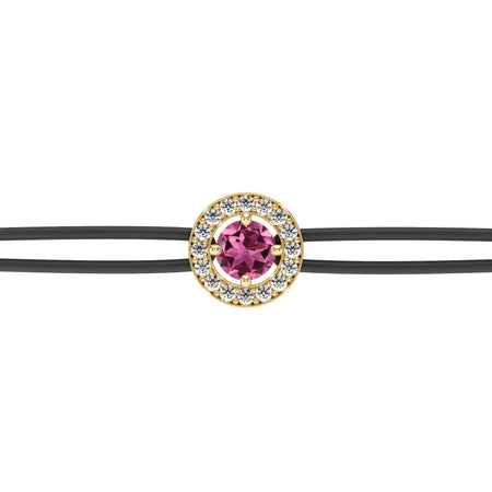 Bracelet cordon entourage tourmaline et diamant Promets Moi - 1