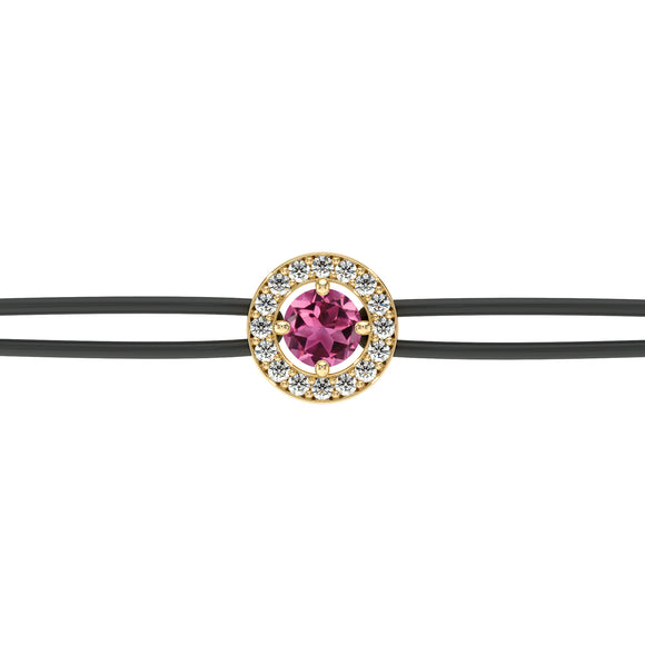 Bracelet cordon entourage tourmaline et diamant Promets Moi - 1