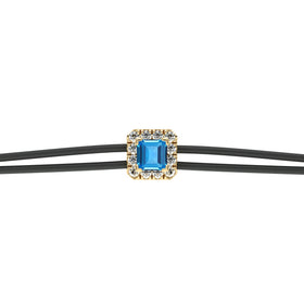 Bracelet cordon topaze entourage diamant Coup de Foudre - 4