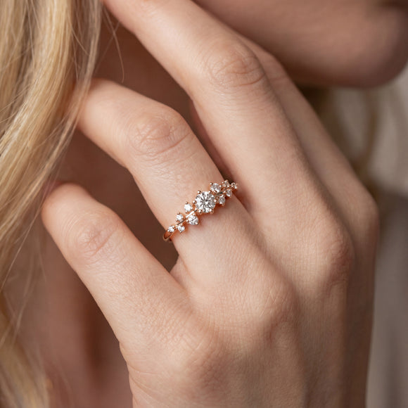 Solitaire accompagné saphir et diamant Pluie d’étoiles - 8