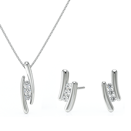 Parure bijoux diamant Premier Pas - 1