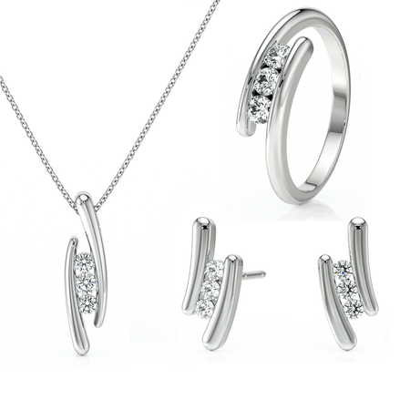 Parure bijoux diamant Main dans la Main - 2