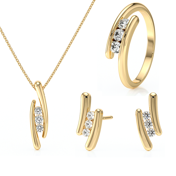 Parure bijoux diamant Main dans la Main - 2