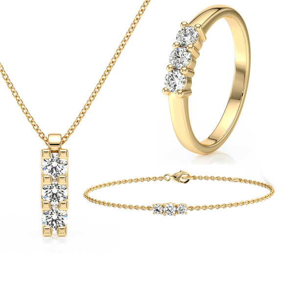 Parure bijoux diamant Coucher de Soleil - 3