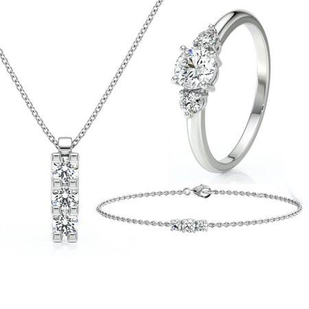 Parure bijoux diamant Coucher de Soleil - 6