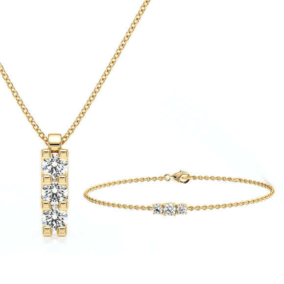 Parure bijoux diamant Coucher de Soleil - 2