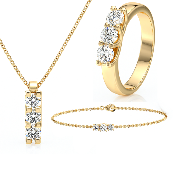 Parure bijoux diamant Coucher de Soleil - 1