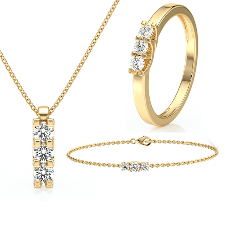 Parure bijoux diamant Coucher de Soleil - 4