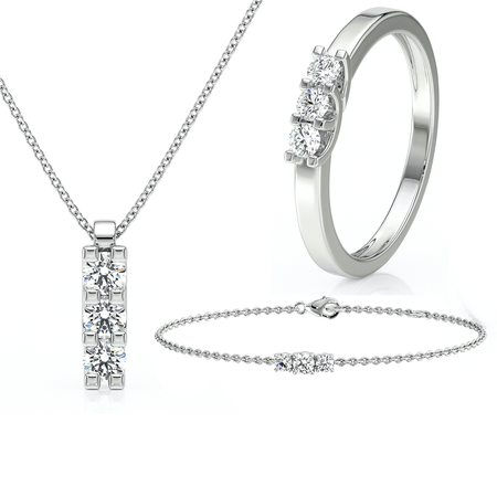 Parure bijoux diamant Coucher de Soleil - 4