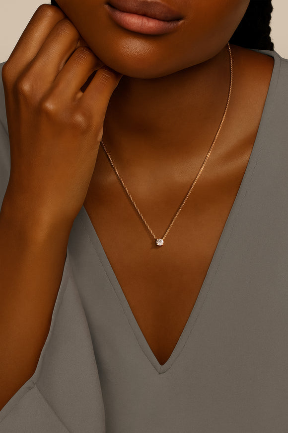 Pendentif solitaire aigue-marine Lune de Miel - 2