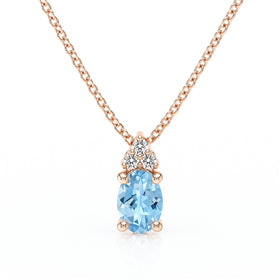 Pendentif aigue-marine et diamant Coucher de Soleil - 5