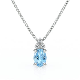 Pendentif aigue-marine et diamant Coucher de Soleil - 5