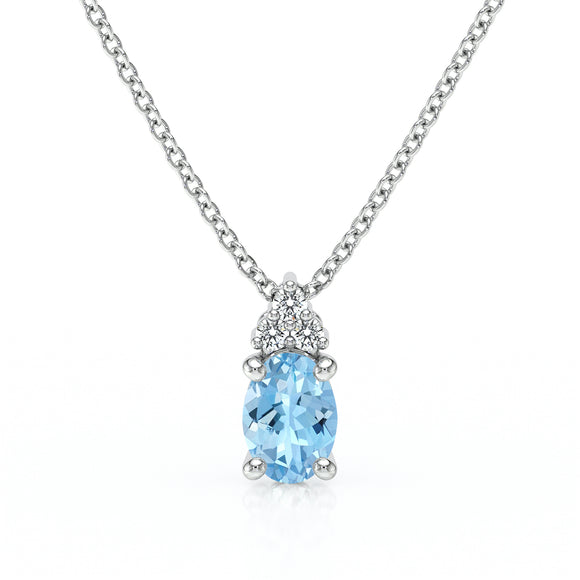 Pendentif aigue-marine et diamant Coucher de Soleil - 5