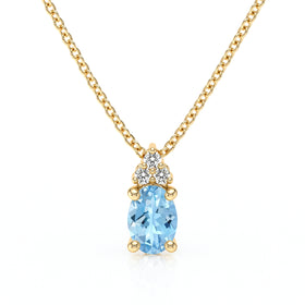 Pendentif aigue-marine et diamant Coucher de Soleil - 5