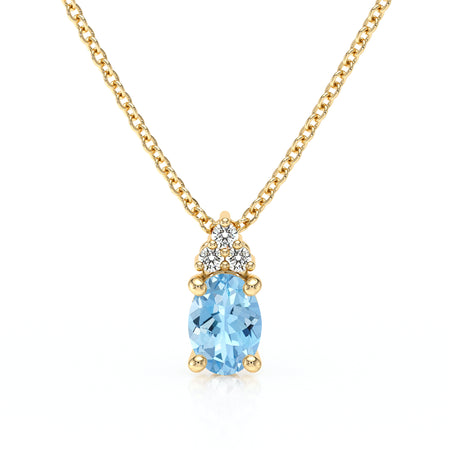 Pendentif aigue-marine et diamant Coucher de Soleil - 5