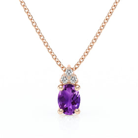 Pendentif améthyste et diamant Coucher de Soleil - 5
