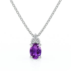 Pendentif améthyste et diamant Coucher de Soleil - 5