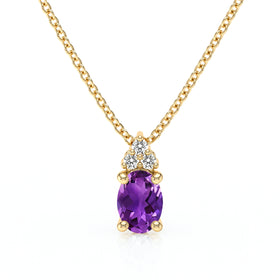 Pendentif améthyste et diamant Coucher de Soleil - 5