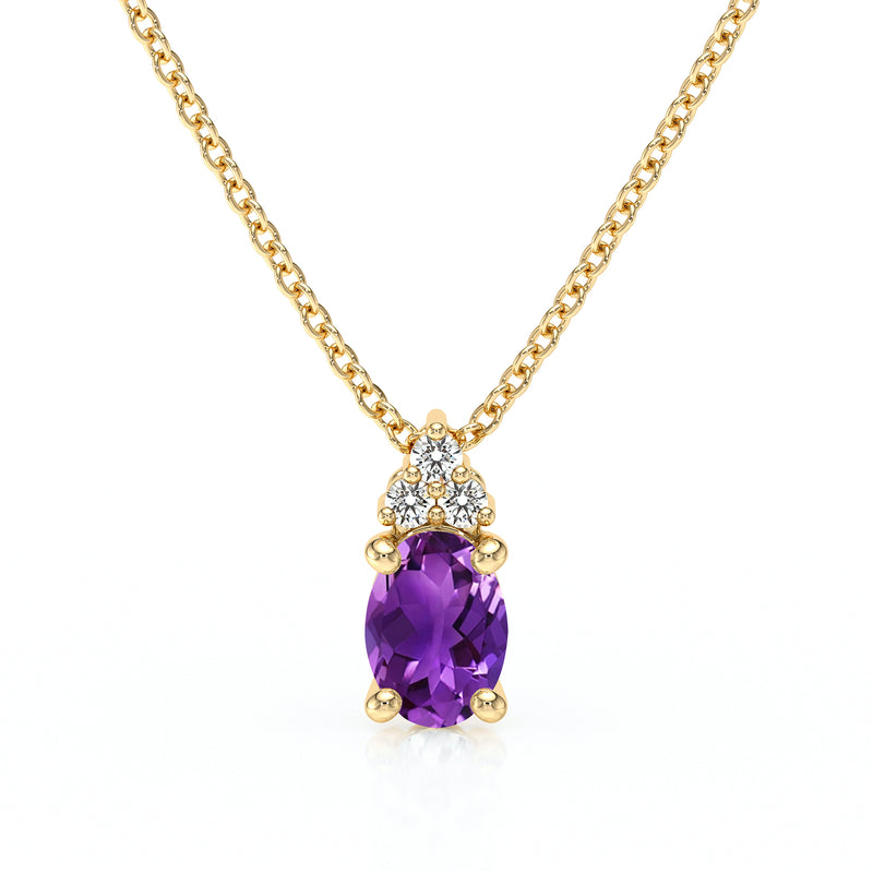 Pendentif améthyste et diamant Coucher de Soleil - 5