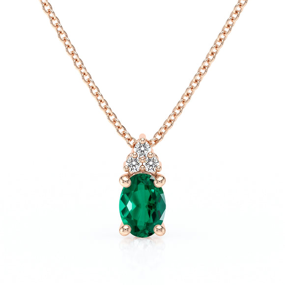 Pendentif émeraude et diamant Coucher de Soleil - 5