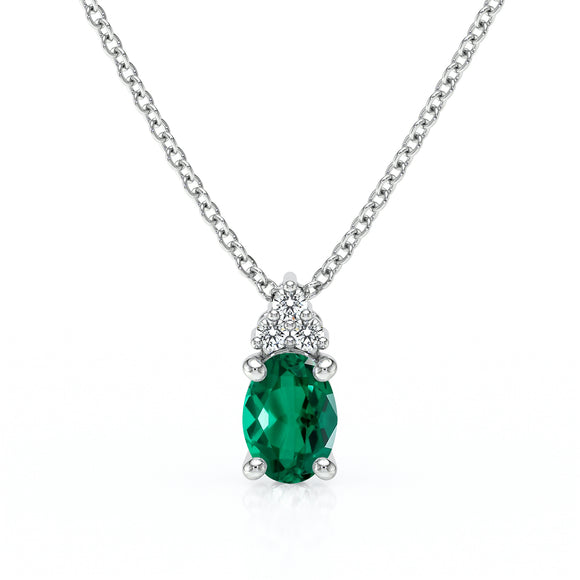 Pendentif émeraude et diamant Coucher de Soleil - 5