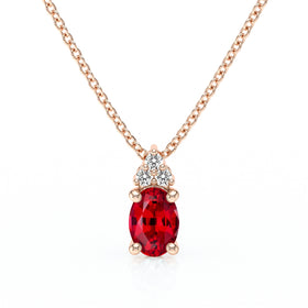 Pendentif rubis et diamant Coucher de Soleil - 5