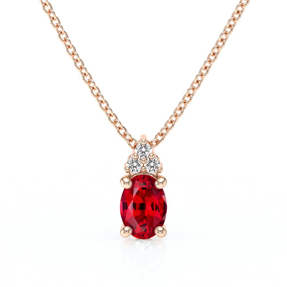 Pendentif rubis et diamant Coucher de Soleil - 5