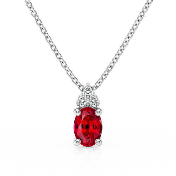Pendentif rubis et diamant Coucher de Soleil - 5