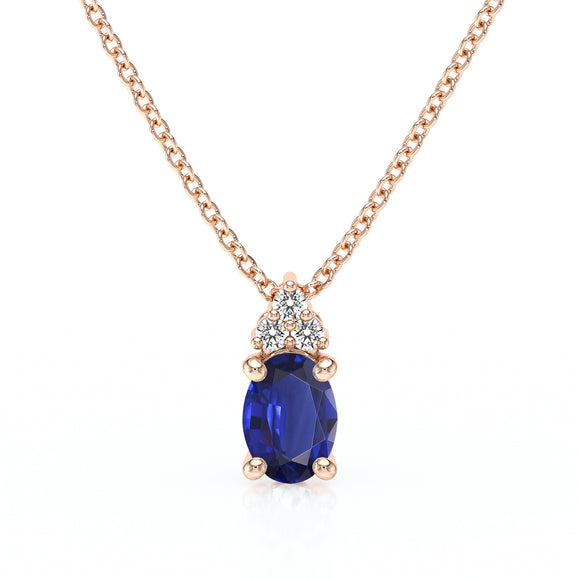 Pendentif saphir et diamant Coucher de Soleil - 5
