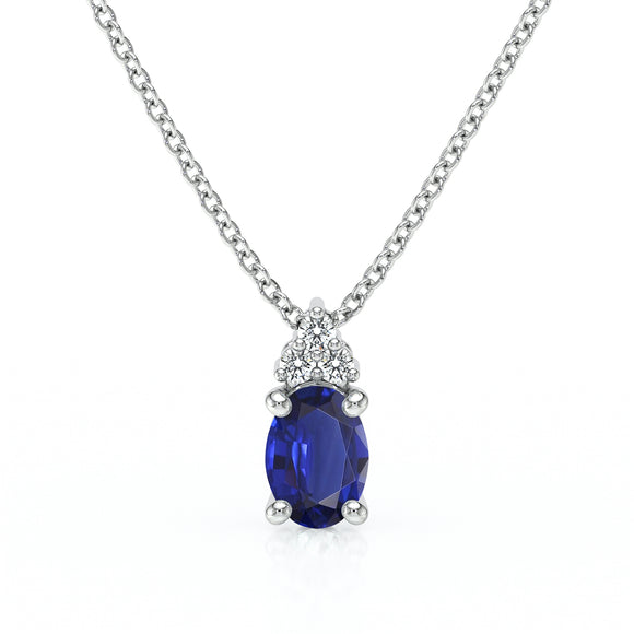 Pendentif saphir et diamant Coucher de Soleil - 5