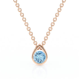 Pendentif solitaire aigue-marine Amour de Minuit - 1