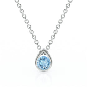 Pendentif solitaire aigue-marine Amour de Minuit - 1