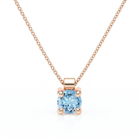 Pendentif solitaire aigue-marine Lune de Miel - 1