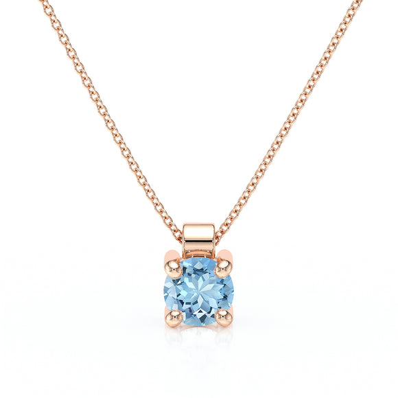 Pendentif solitaire aigue-marine Lune de Miel - 1