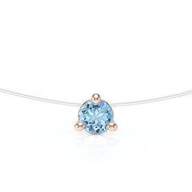 Pendentif solitaire aigue-marine Lune de Miel - 10