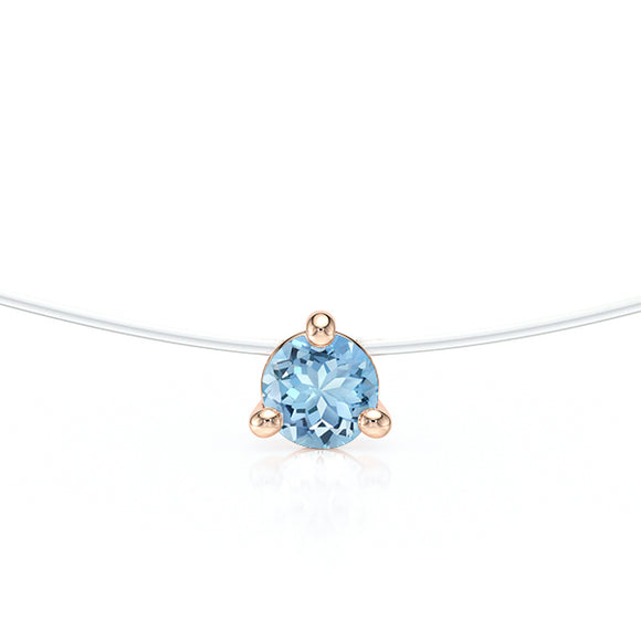 Pendentif solitaire aigue-marine Lune de Miel - 10