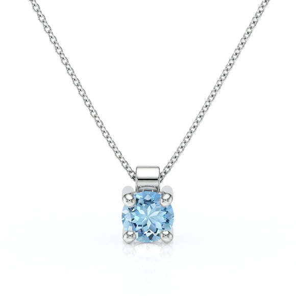Pendentif solitaire aigue-marine Lune de Miel - 1
