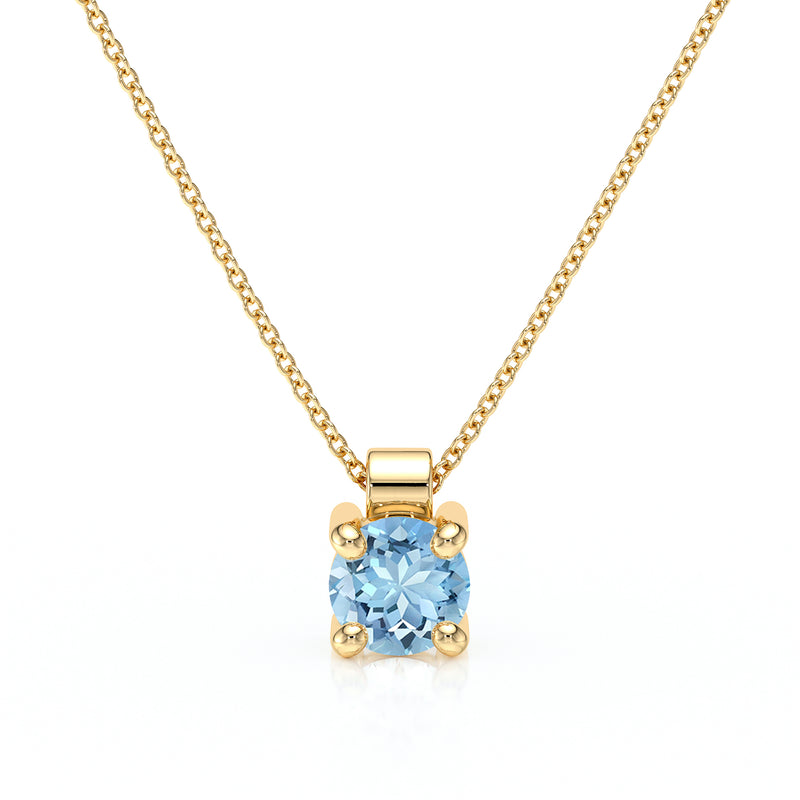 Pendentif solitaire aigue-marine Lune de Miel - 1