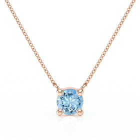 Pendentif solitaire aigue-marine Lune de Miel - 2
