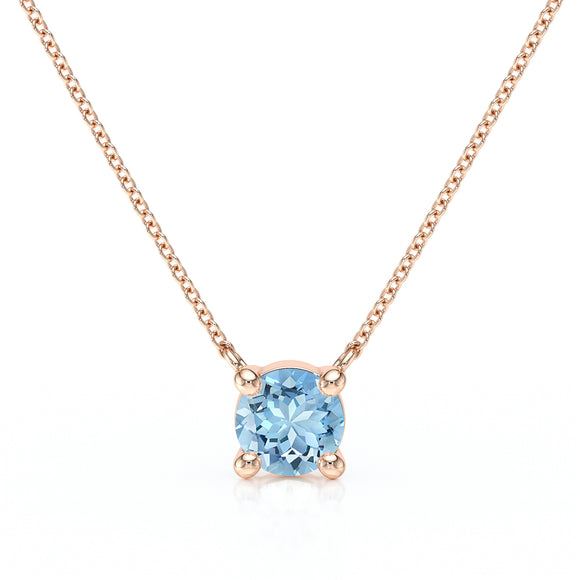 Pendentif solitaire aigue-marine Lune de Miel - 2