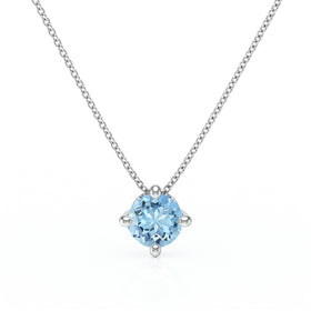 Pendentif solitaire aigue-marine Lune de Miel - 3