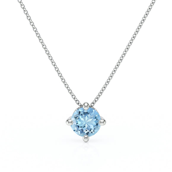 Pendentif solitaire aigue-marine Lune de Miel - 3