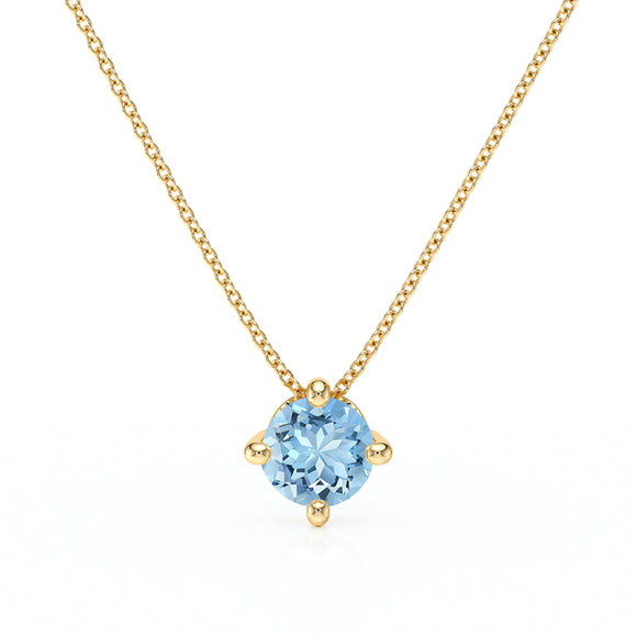 Pendentif solitaire aigue-marine Lune de Miel - 3