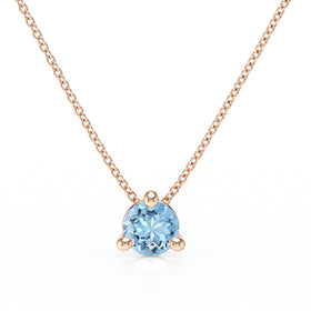 Pendentif solitaire aigue-marine Lune de Miel - 4